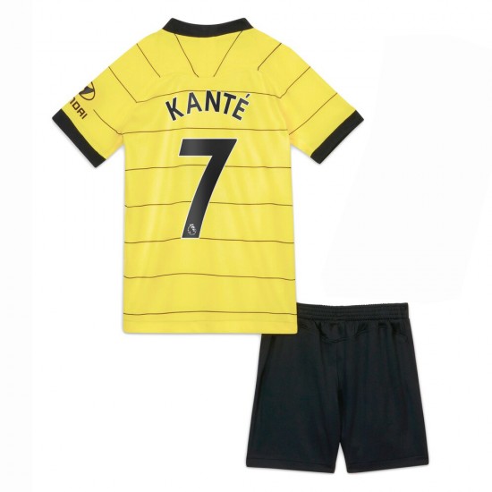 Camisola Chelsea Kante 7 Criança Equipamento Segundo 2021-2022 Manga Curta